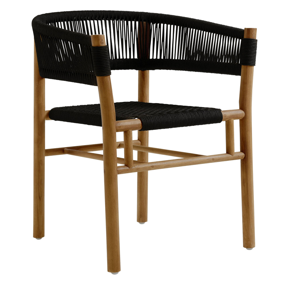 Vienna Outdoor Patio Teak and Rope Curved-Back Dining Armchairs Set of 2 by Modway | Armchairs | Modishstore - 3