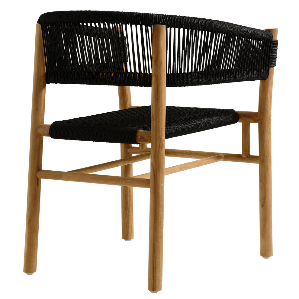 Vienna Outdoor Patio Teak and Rope Curved-Back Dining Armchairs Set of 2 by Modway | Armchairs | Modishstore - 5