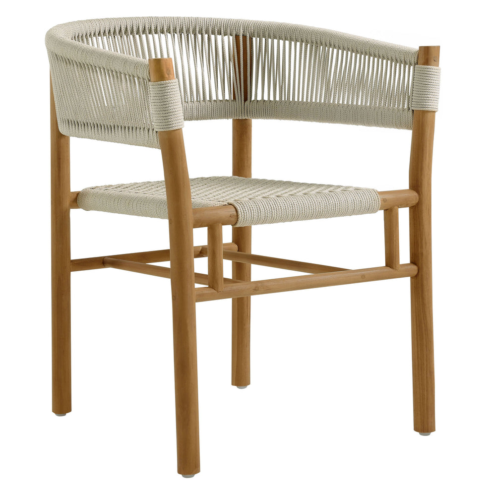 Vienna Outdoor Patio Teak and Rope Curved-Back Dining Armchairs Set of 2 by Modway | Armchairs | Modishstore - 13