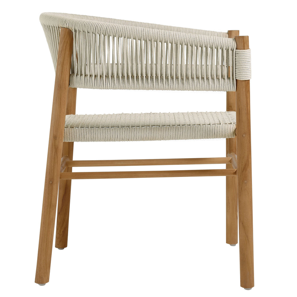 Vienna Outdoor Patio Teak and Rope Curved-Back Dining Armchairs Set of 2 by Modway | Armchairs | Modishstore - 14