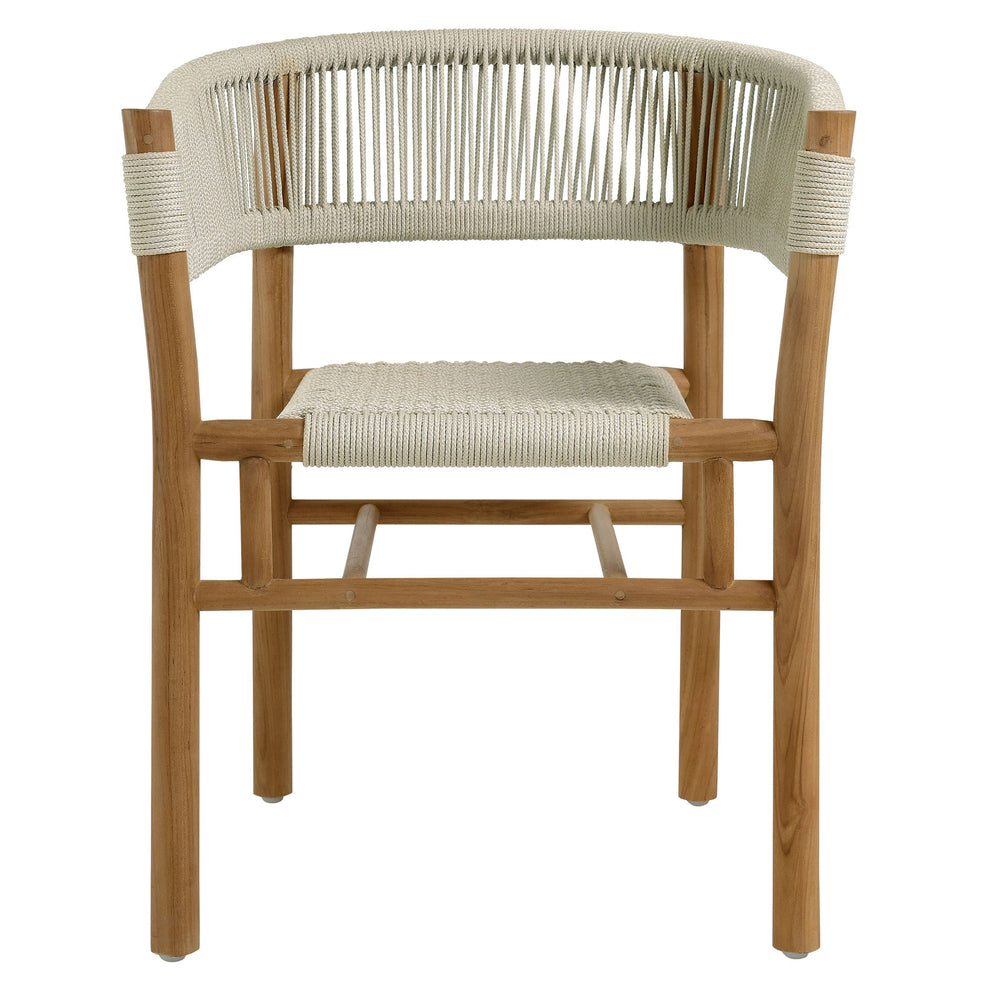 Vienna Outdoor Patio Teak and Rope Curved-Back Dining Armchairs Set of 2 by Modway | Armchairs | Modishstore - 16