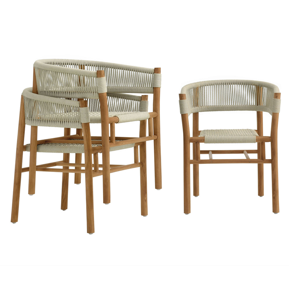 Vienna Outdoor Patio Teak and Rope Curved-Back Dining Armchairs Set of 2 by Modway | Armchairs | Modishstore - 17
