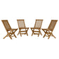Vienna Outdoor Patio Teak Wood Folding Dining Chairs Set of 4 by Modway | Dining Chairs | Modishstore - 2