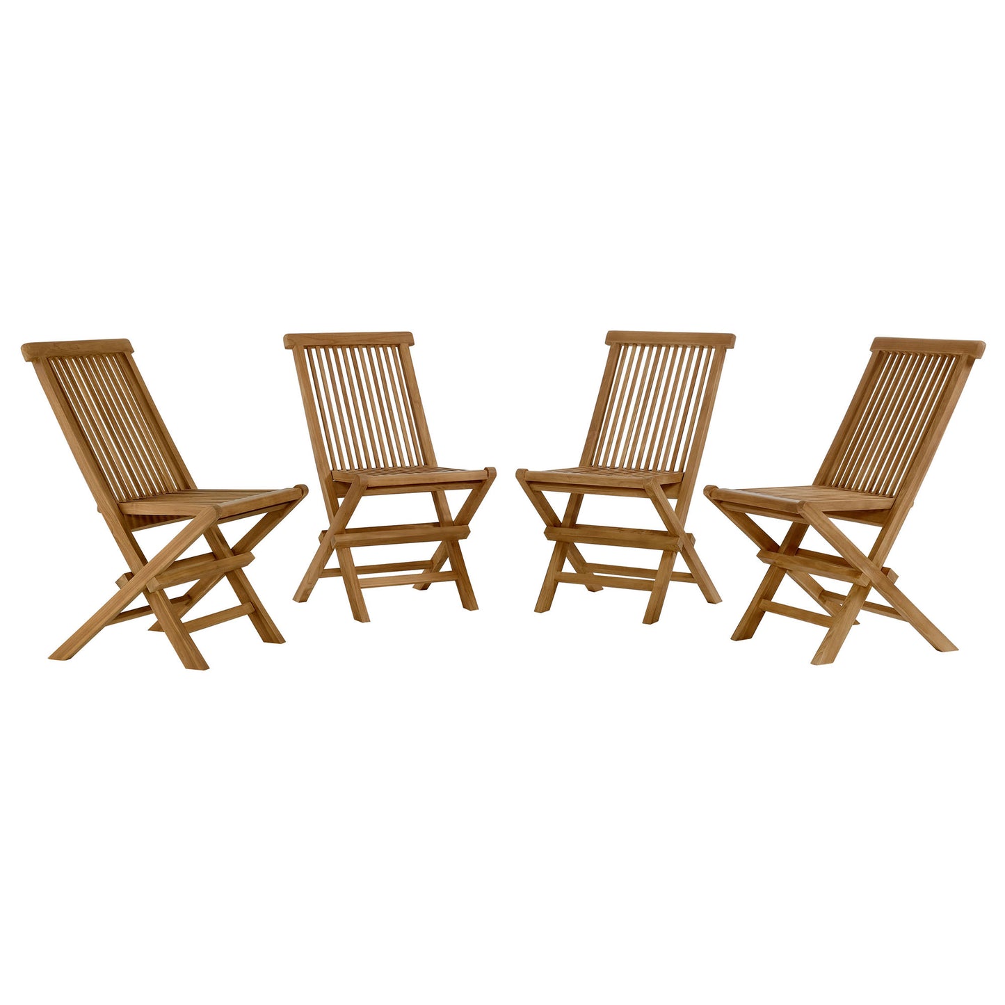 Vienna Outdoor Patio Teak Wood Folding Dining Chairs Set of 4 by Modway | Dining Chairs | Modishstore - 2