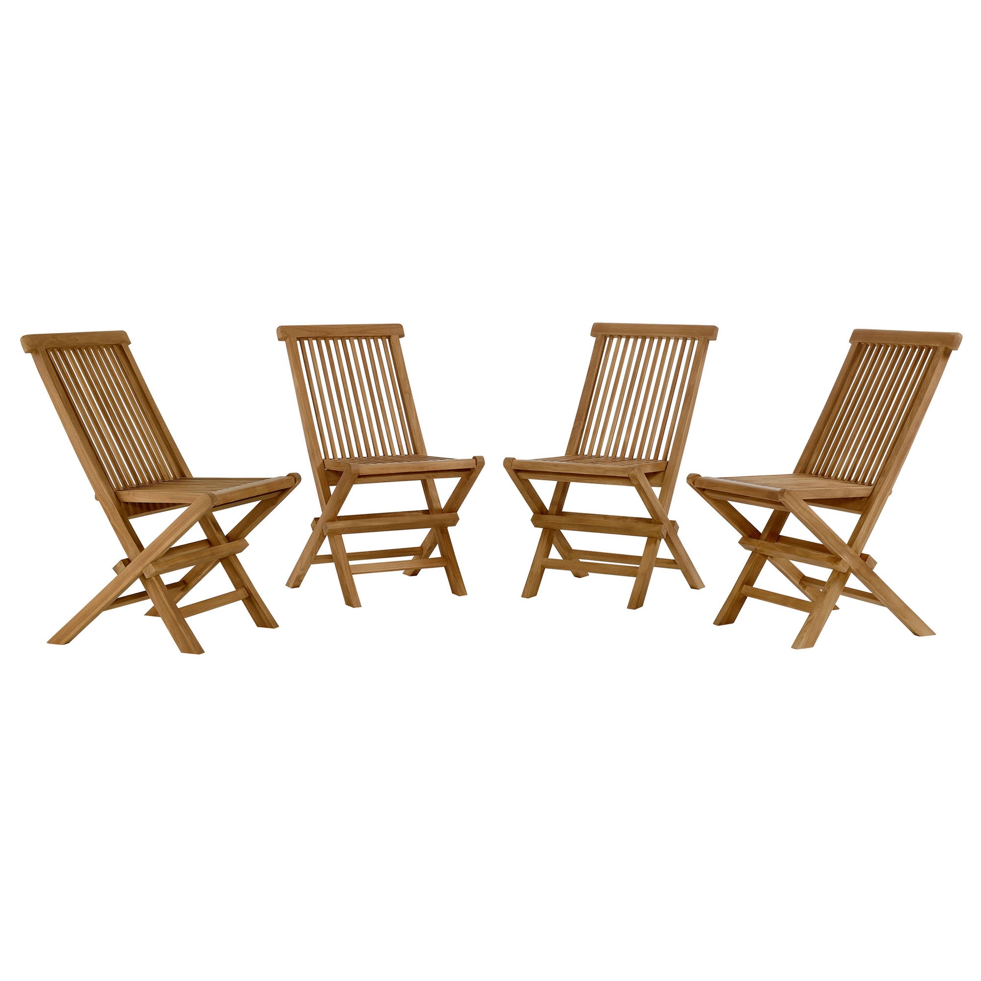 Vienna Outdoor Patio Teak Wood Folding Dining Chairs Set of 4 by Modway | Dining Chairs | Modishstore - 2