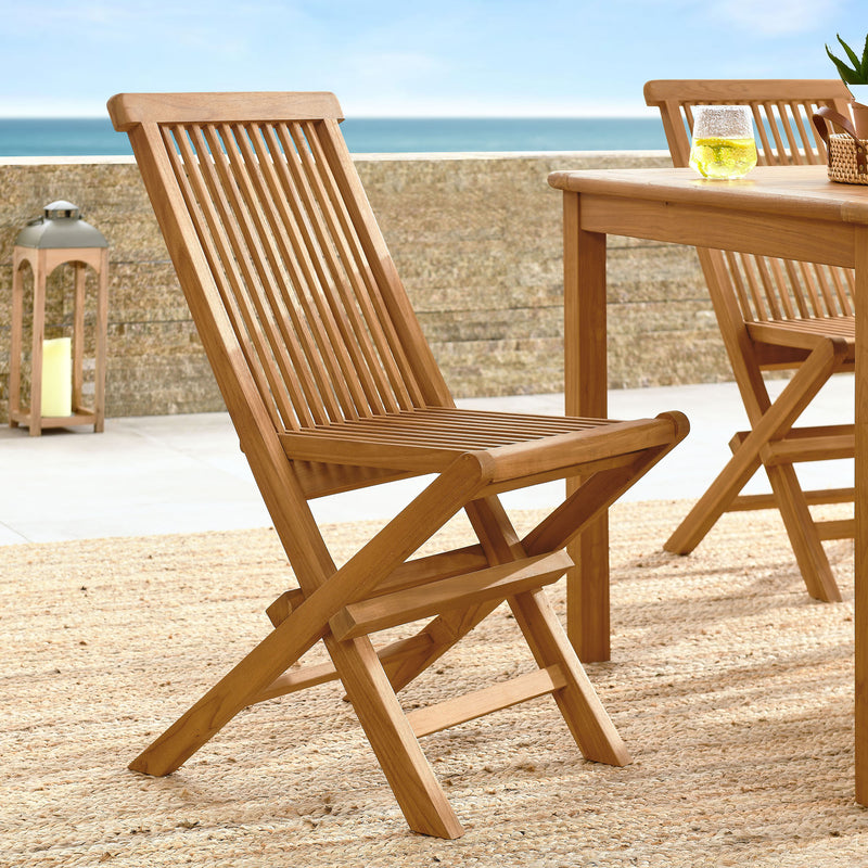 Vienna Outdoor Patio Teak Wood Folding Dining Chairs Set of 4 by Modway | Dining Chairs | Modishstore - 1
