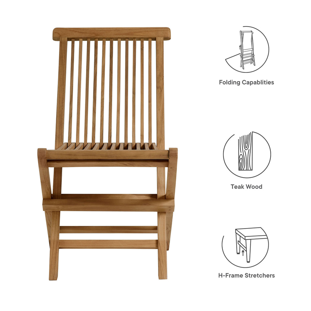 Vienna Outdoor Patio Teak Wood Folding Dining Chairs Set of 4 by Modway | Dining Chairs | Modishstore - 10