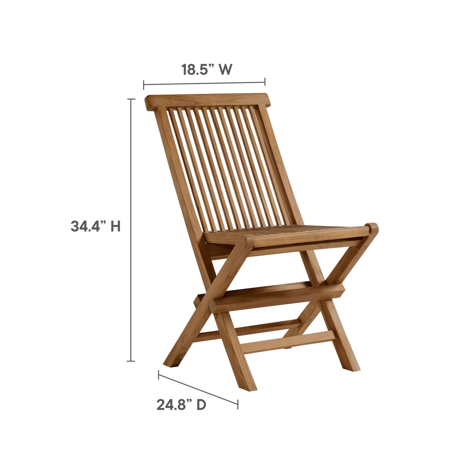 Vienna Outdoor Patio Teak Wood Folding Dining Chairs Set of 4 by Modway | Dining Chairs | Modishstore - 11
