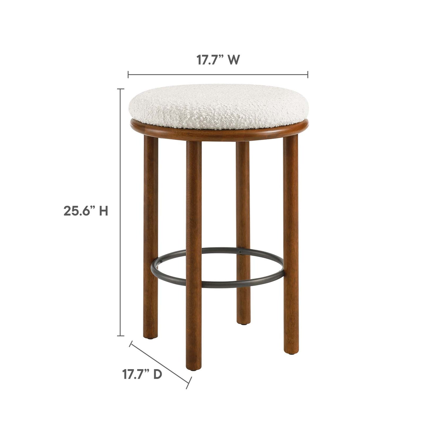 Fable Boucle Fabric Counter Stools - Set of 2 By Modway - EEI-6818 | Bar Stools | Modishstore - 22