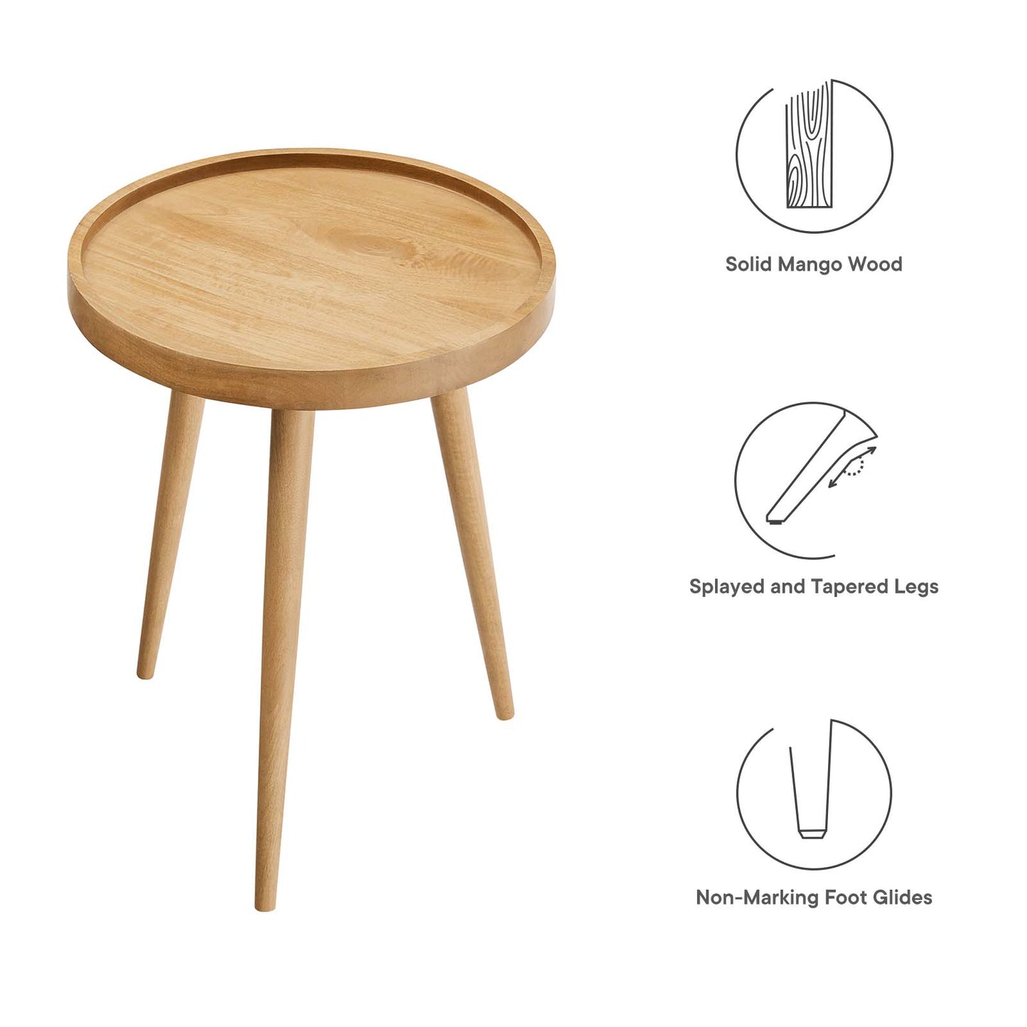 Chiro Round Wood Side Table By Modway - EEI-6830 | Side Tables | Modishstore - 13