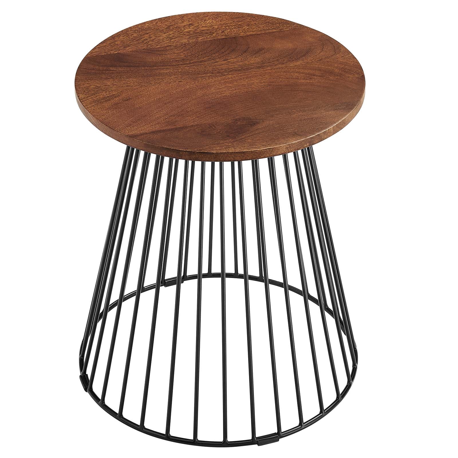 Valeo Round Wood and Metal Side Table By Modway - EEI-6831 | Side Tables | Modishstore - 3