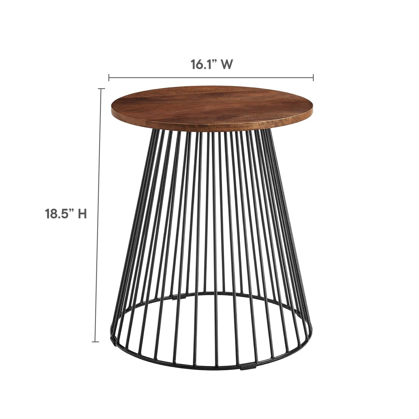 Valeo Round Wood and Metal Side Table By Modway - EEI-6831 | Side Tables | Modishstore - 7