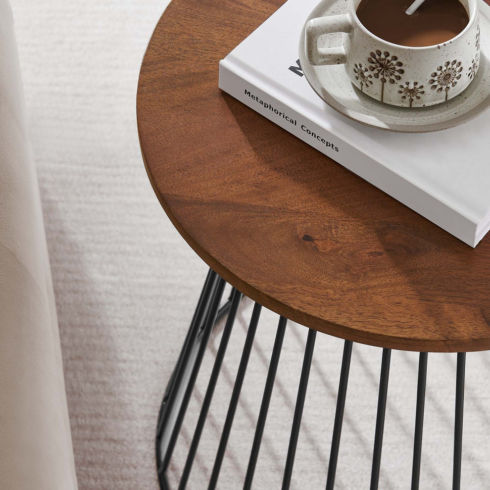 Valeo Round Wood and Metal Side Table By Modway - EEI-6831 | Side Tables | Modishstore - 8