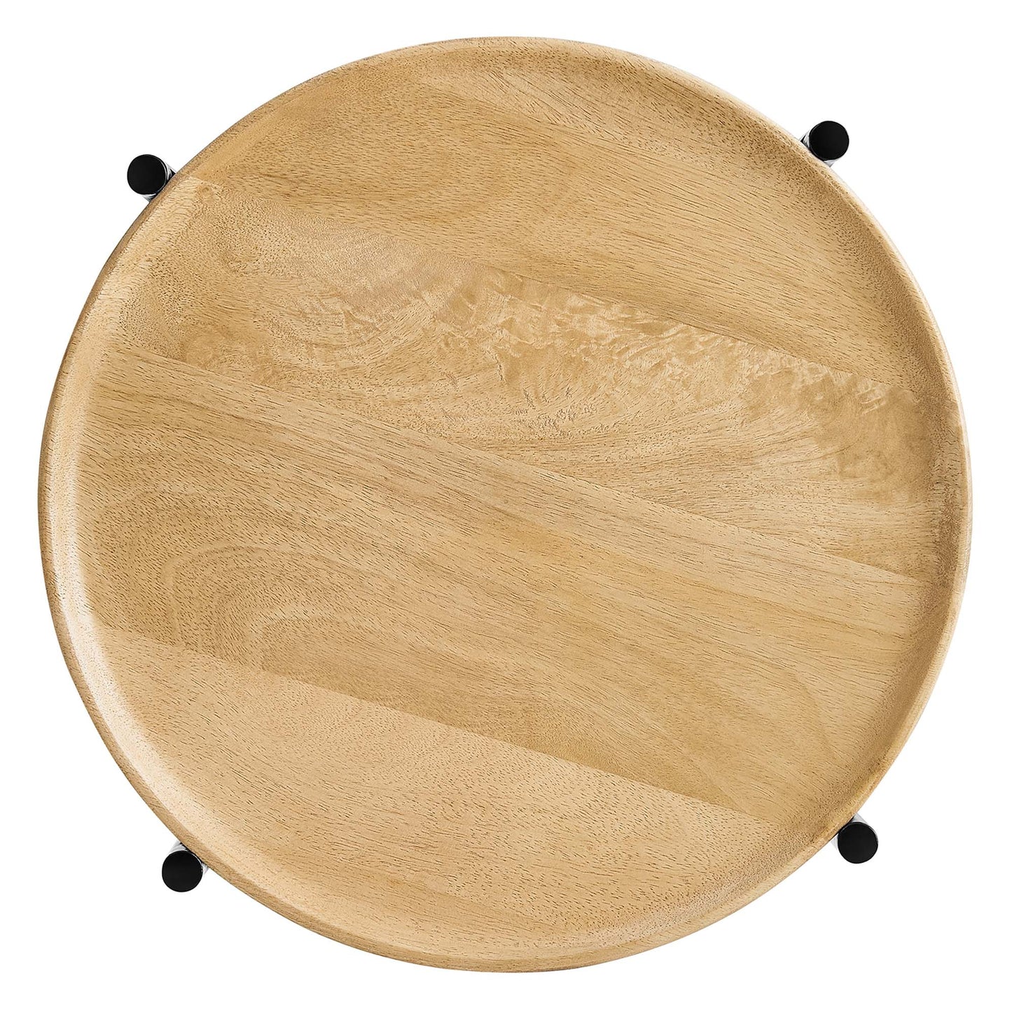 Modway Xilo Round Wood and Metal Side Table