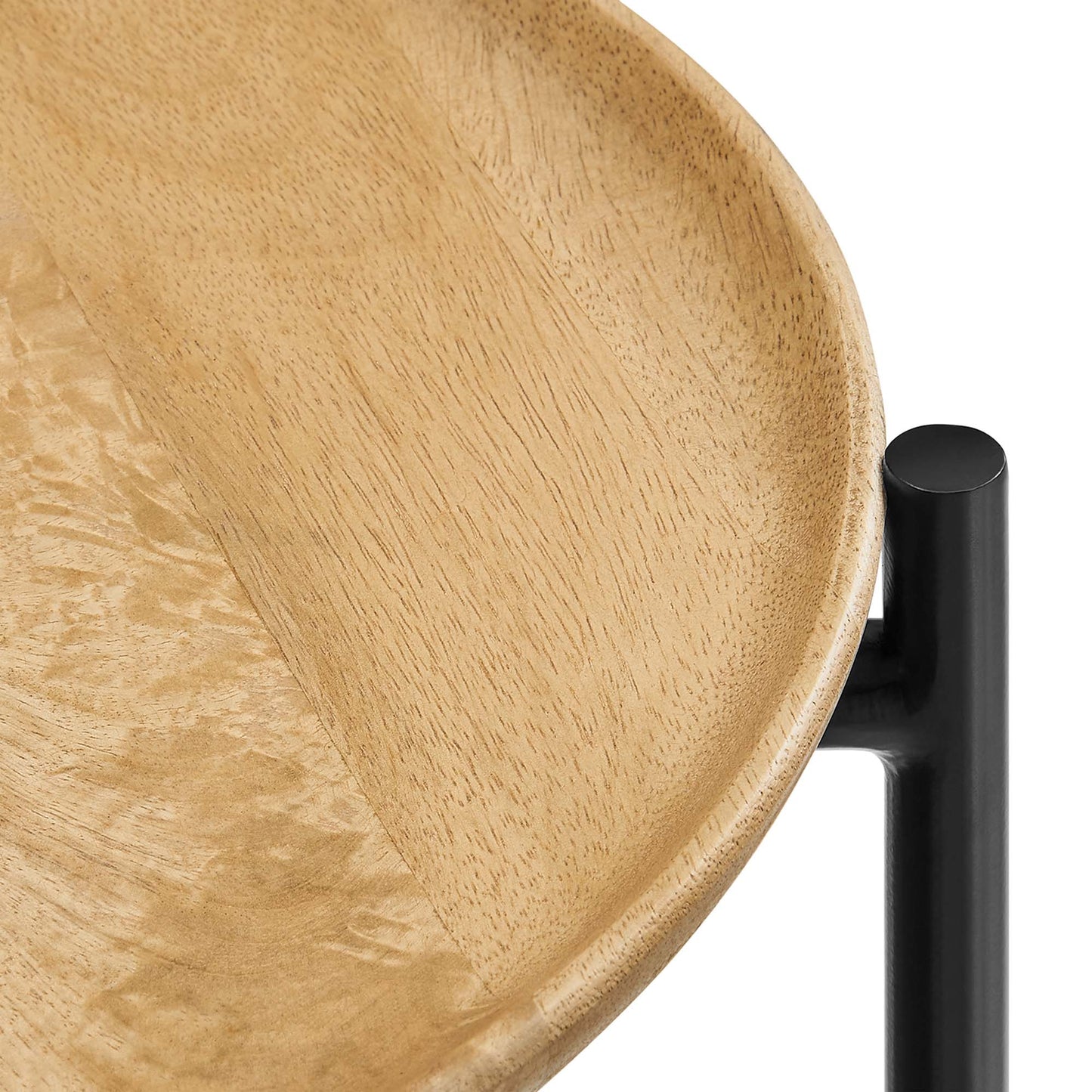 Modway Xilo Round Wood and Metal Side Table