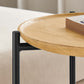 Modway Xilo Round Wood and Metal Side Table