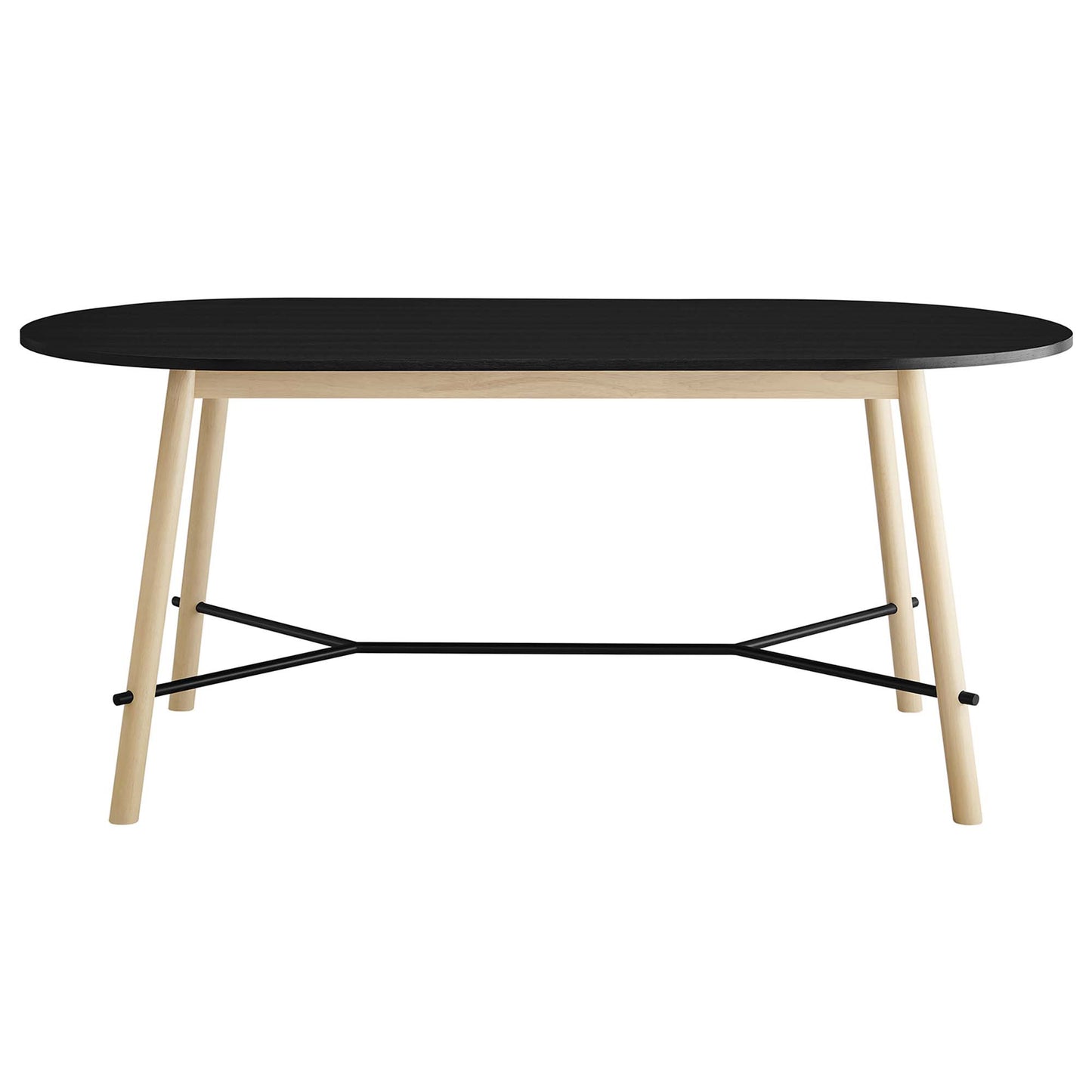 Modway Infuse 71" Wood Dining table Modern Oval Natural