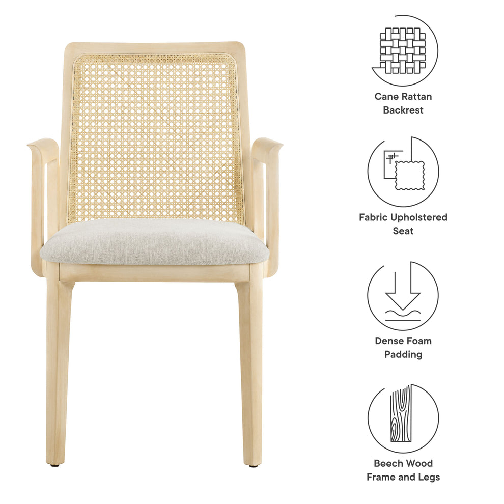 Monarch Wood and Rattan Dining Armchair by Modway | Armchairs | Modishstore - 8