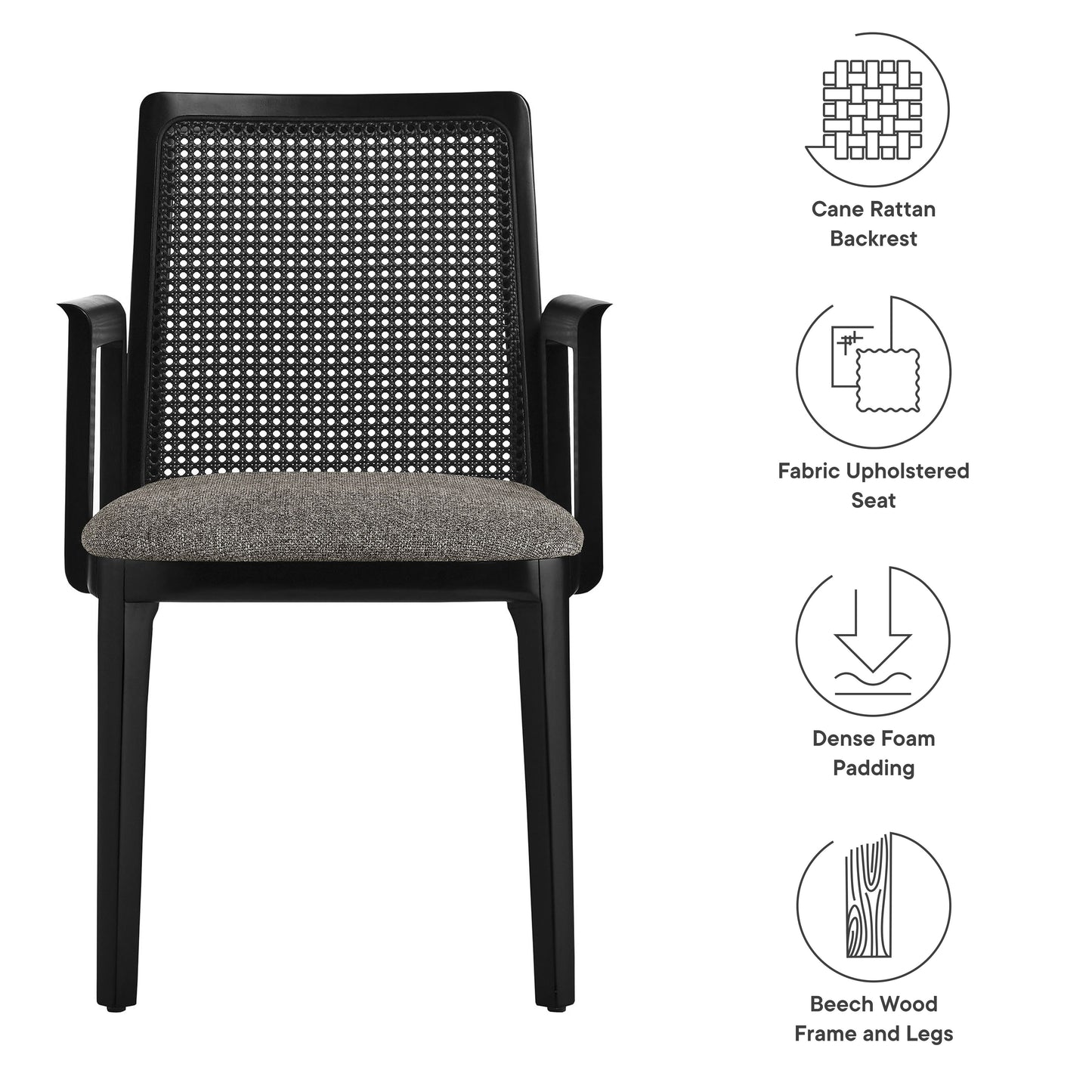 Monarch Wood and Rattan Dining Armchair by Modway | Armchairs | Modishstore - 17