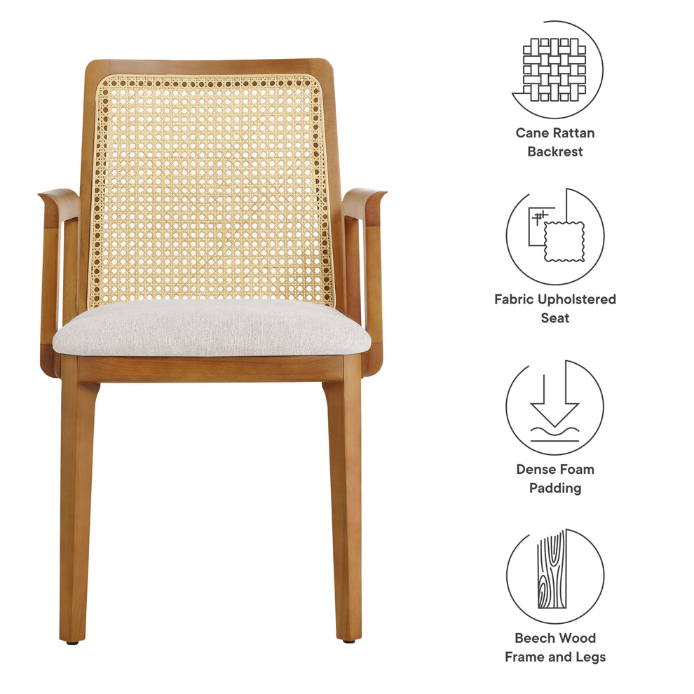 Monarch Wood and Rattan Dining Armchair by Modway | Armchairs | Modishstore - 44