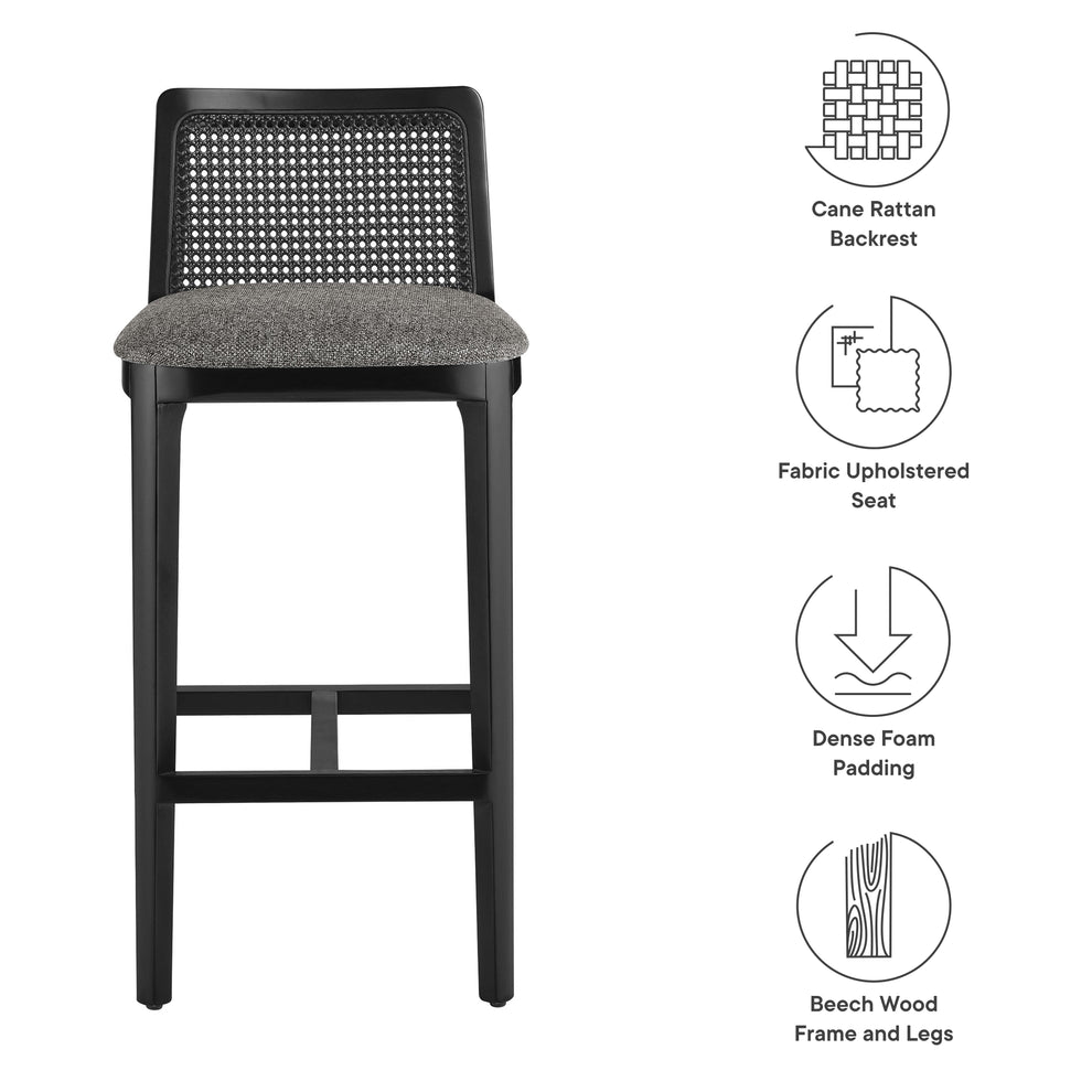 Monarch Wood and Rattan Bar Stool by Modway | Bar Stools | Modishstore - 17