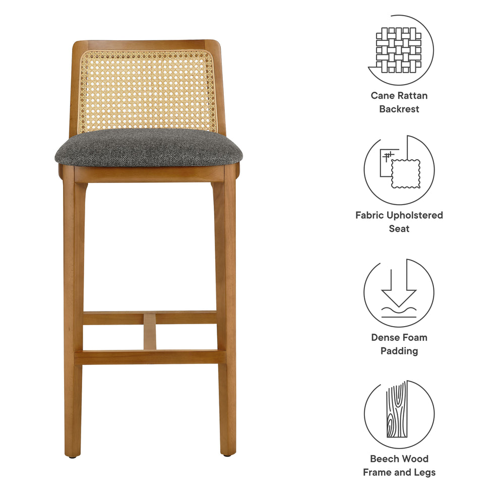 Monarch Wood and Rattan Bar Stool by Modway | Bar Stools | Modishstore - 35