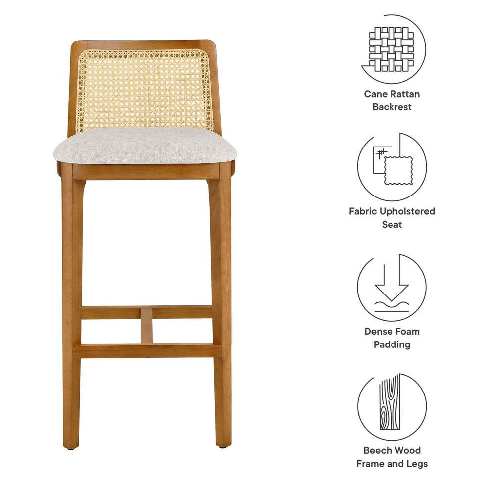 Monarch Wood and Rattan Bar Stool by Modway | Bar Stools | Modishstore - 44
