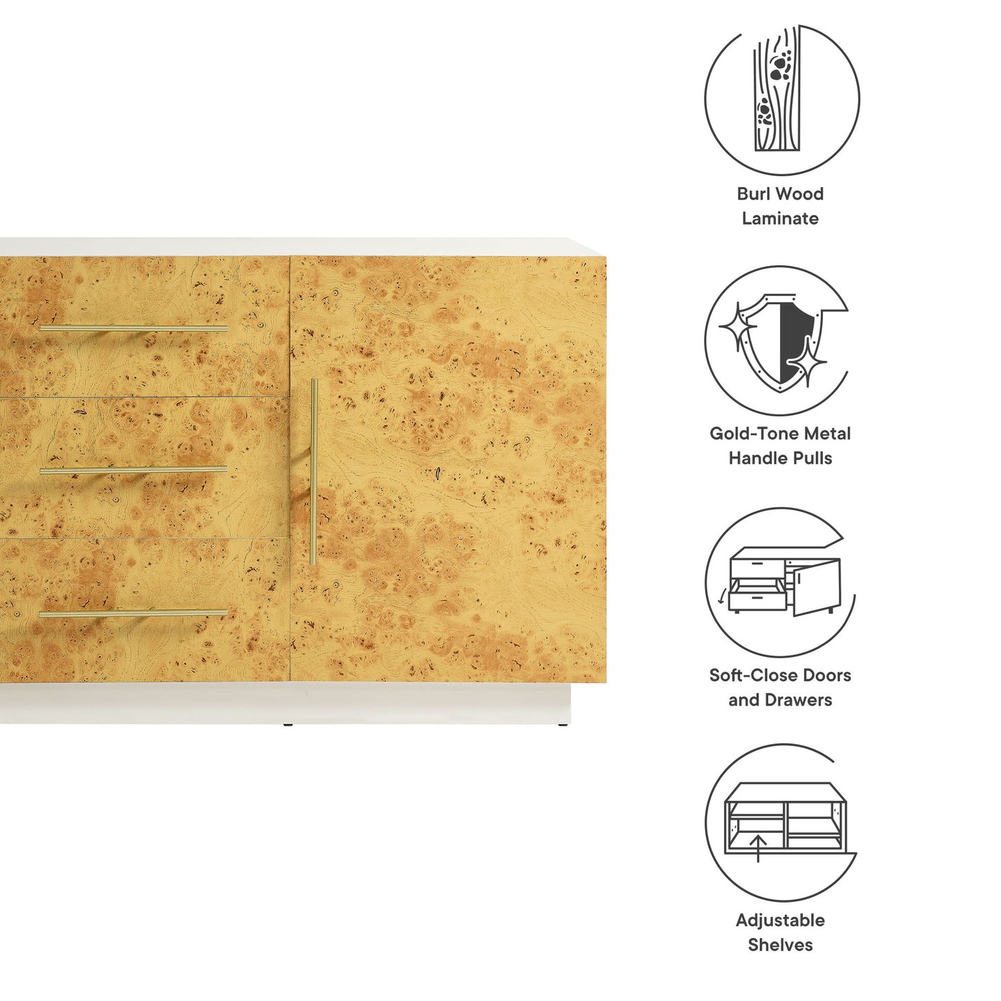 Abel 59 Inch Burl Wood Sideboard Buffet TV Stand by Modway | Tv Stands | Modishstore - 6