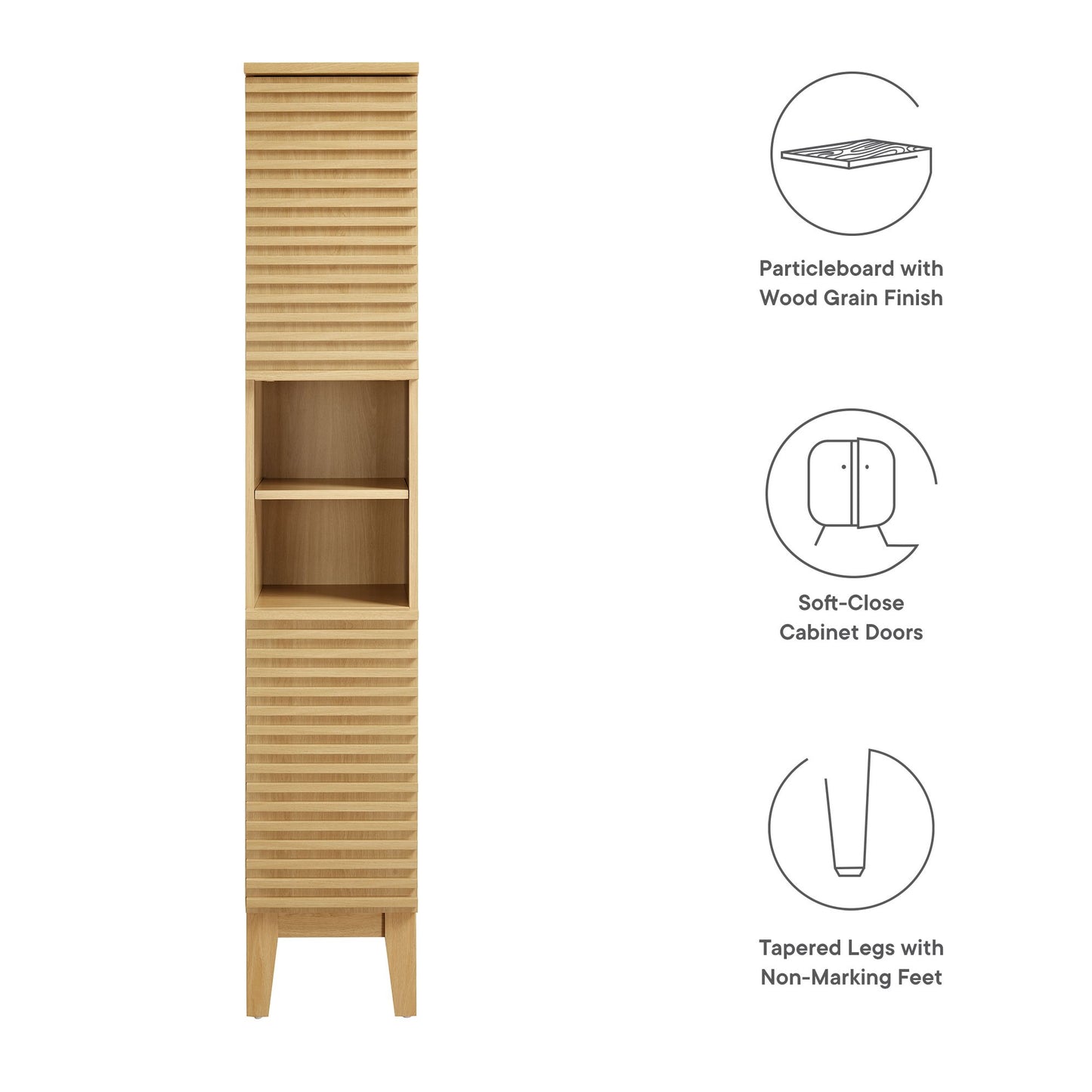 Render Tall Narrow Bathroom Storage Cabinet by Modway | Bathroom Accessories | Modishstore - 9