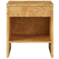 Hudson 1-Drawer Burl Wood Nightstand With Shelf by Modway