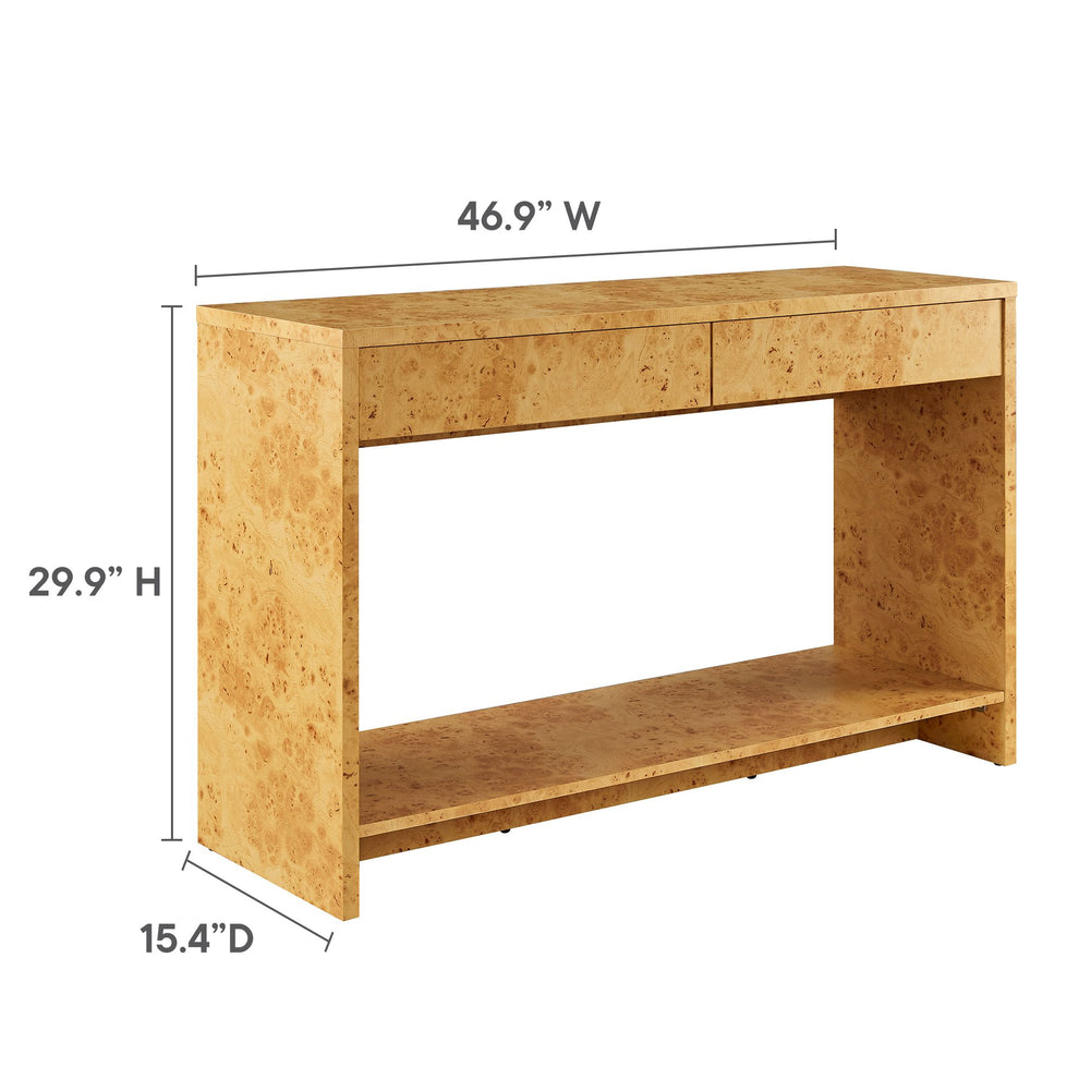 Hudson 2-Drawer Burl Wood Console Table by Modway | Accent Tables | Modishstore - 9