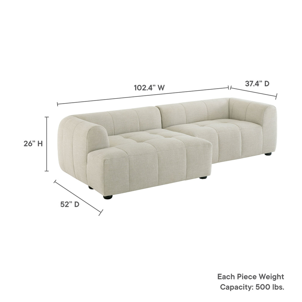 Liana Left-Facing Upholstered Fabric Modular Sofa with Chaise by Modway | Sofas | Modishstore - 8