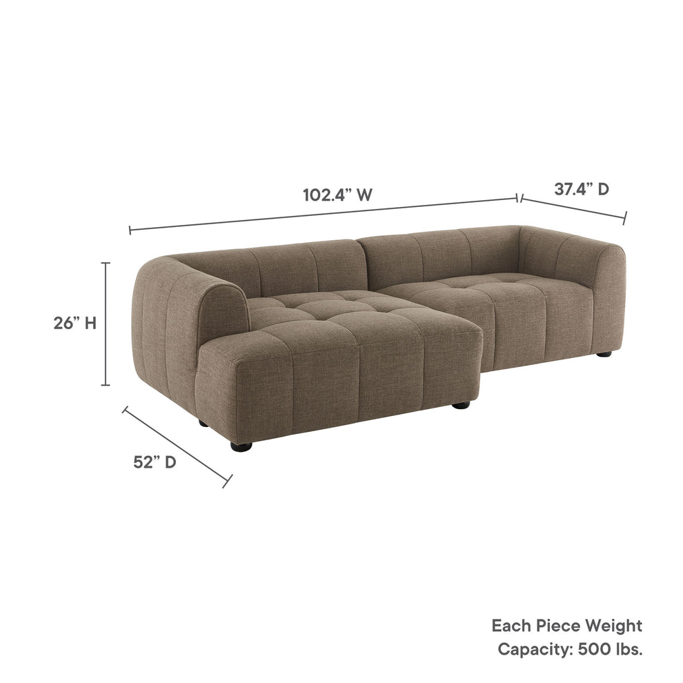 Liana Left-Facing Upholstered Fabric Modular Sofa with Chaise by Modway | Sofas | Modishstore - 16