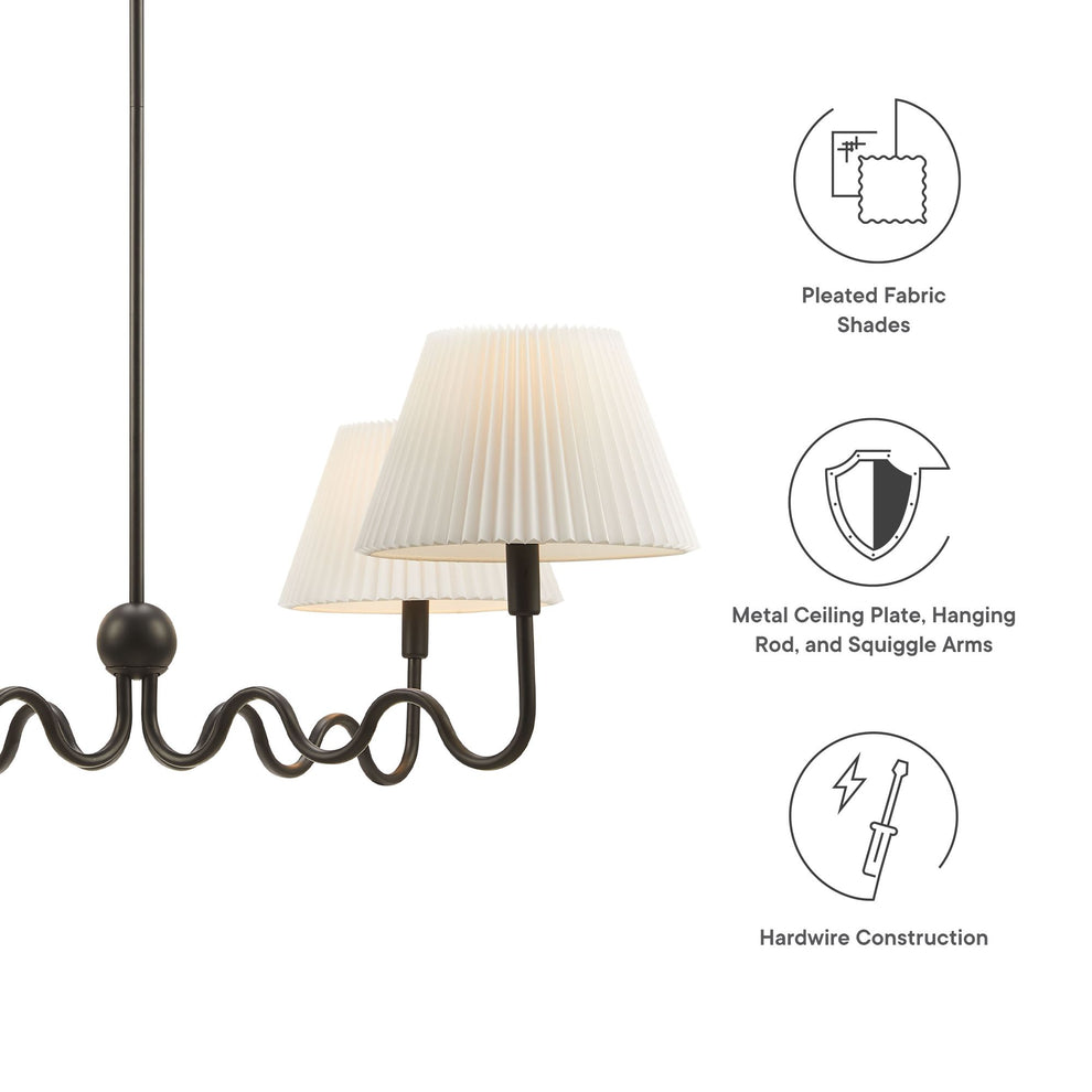 Wave Squiggle 4-Arm Pendant Light by Modway | Ceiling Lamps | Modishstore - 8