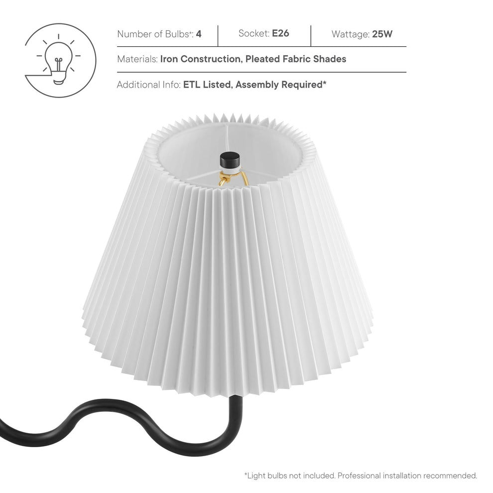 Wave Squiggle 4-Arm Pendant Light by Modway | Ceiling Lamps | Modishstore - 9