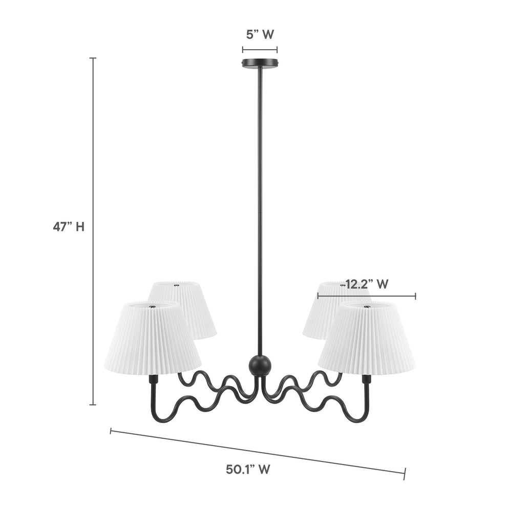 Wave Squiggle 4-Arm Pendant Light by Modway | Ceiling Lamps | Modishstore - 10