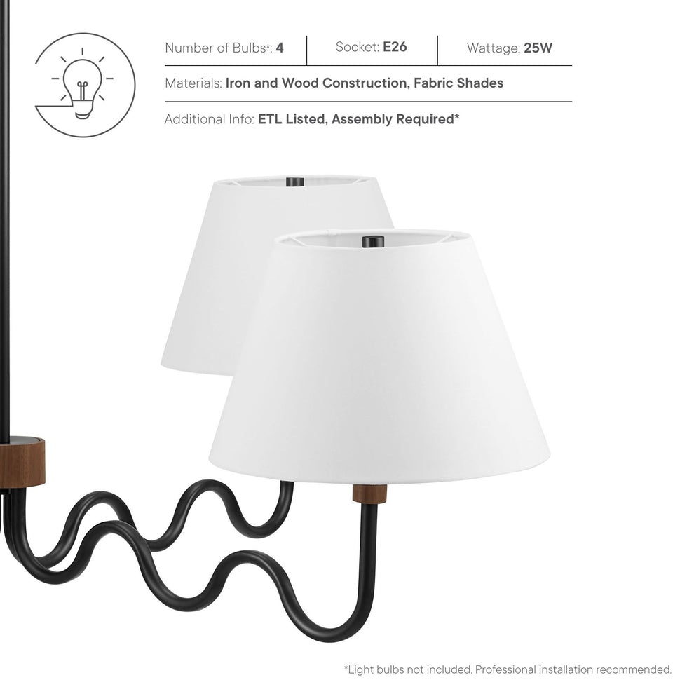 Sunlit Squiggle 4-Arm Pendant Light by Modway | Ceiling Lamps | Modishstore - 17