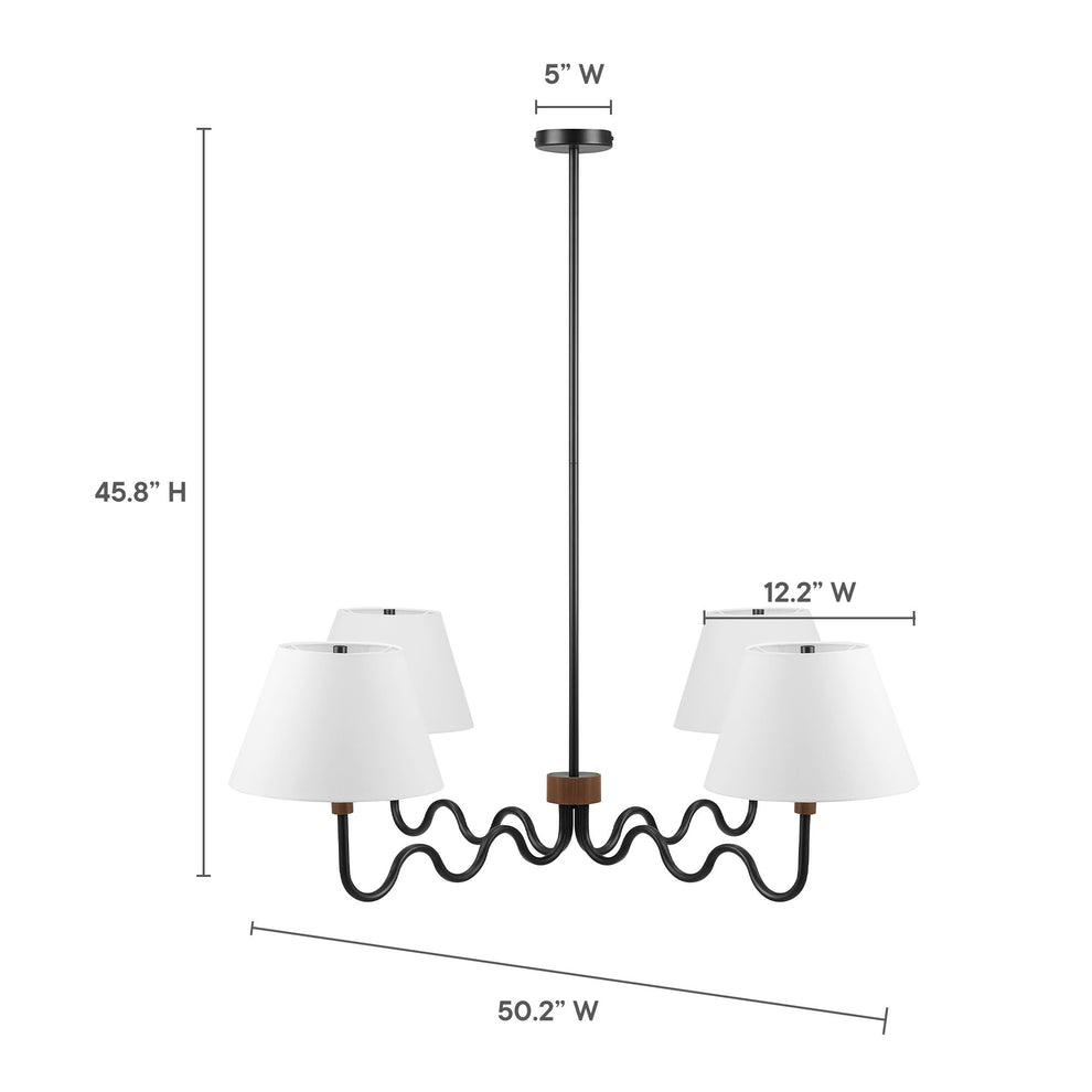Sunlit Squiggle 4-Arm Pendant Light by Modway | Ceiling Lamps | Modishstore - 18