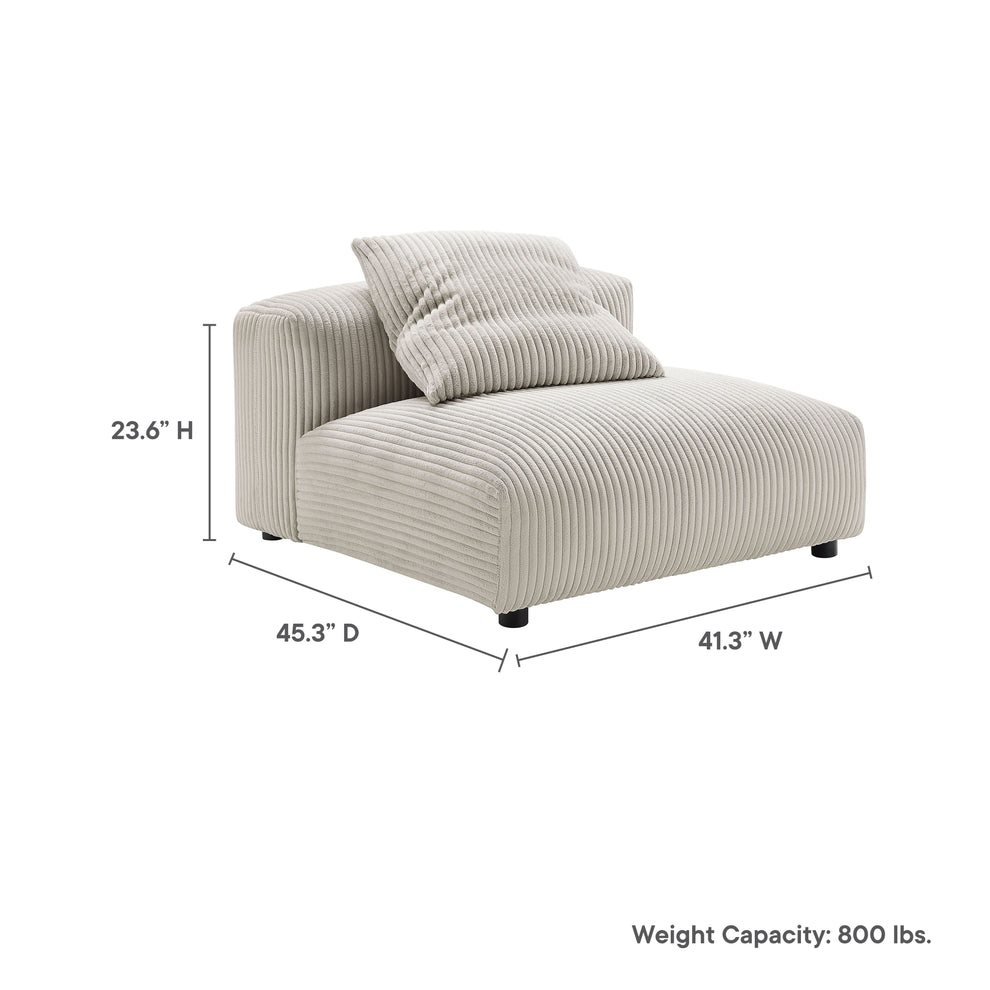 Solace Modular Corduroy Upholstered Armless Chair by Modway | Accent Chairs | Modishstore - 9