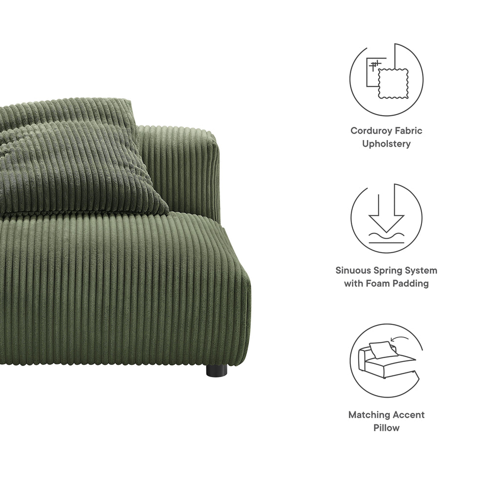 Solace Modular Corduroy Upholstered Armless Chair by Modway | Accent Chairs | Modishstore - 17