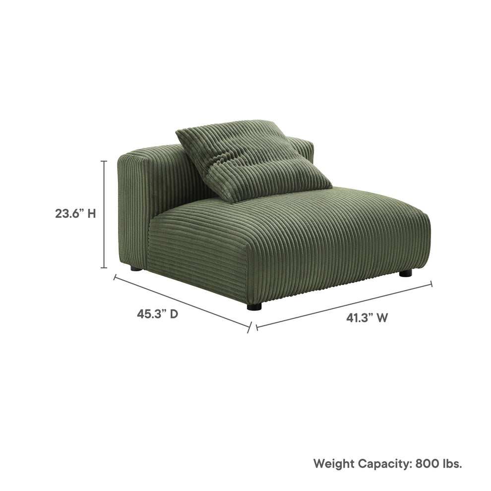 Solace Modular Corduroy Upholstered Armless Chair by Modway | Accent Chairs | Modishstore - 18