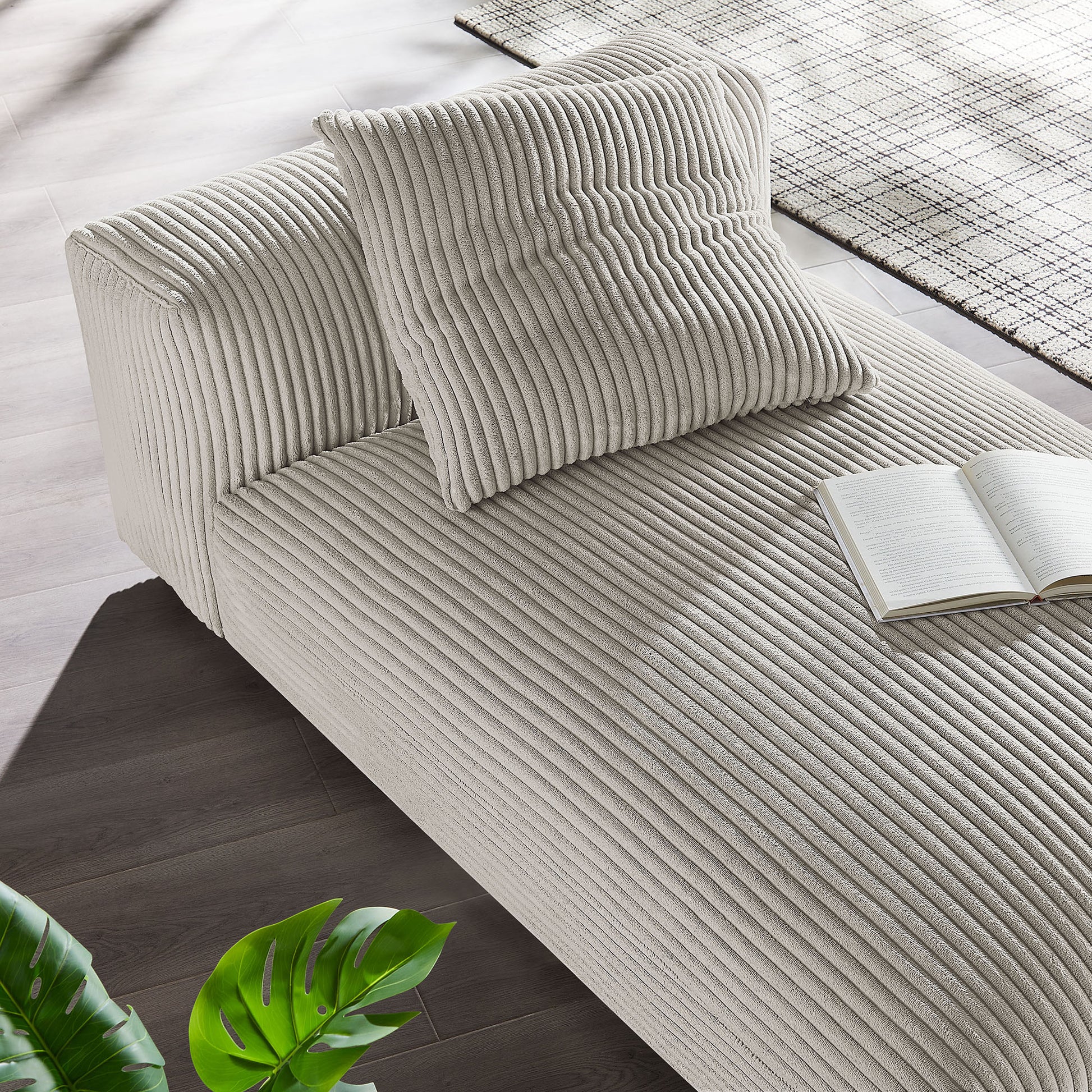 Solace Modular Corduroy Upholstered Armless Chaise Lounge by Modway | Accent Chairs | Modishstore - 7