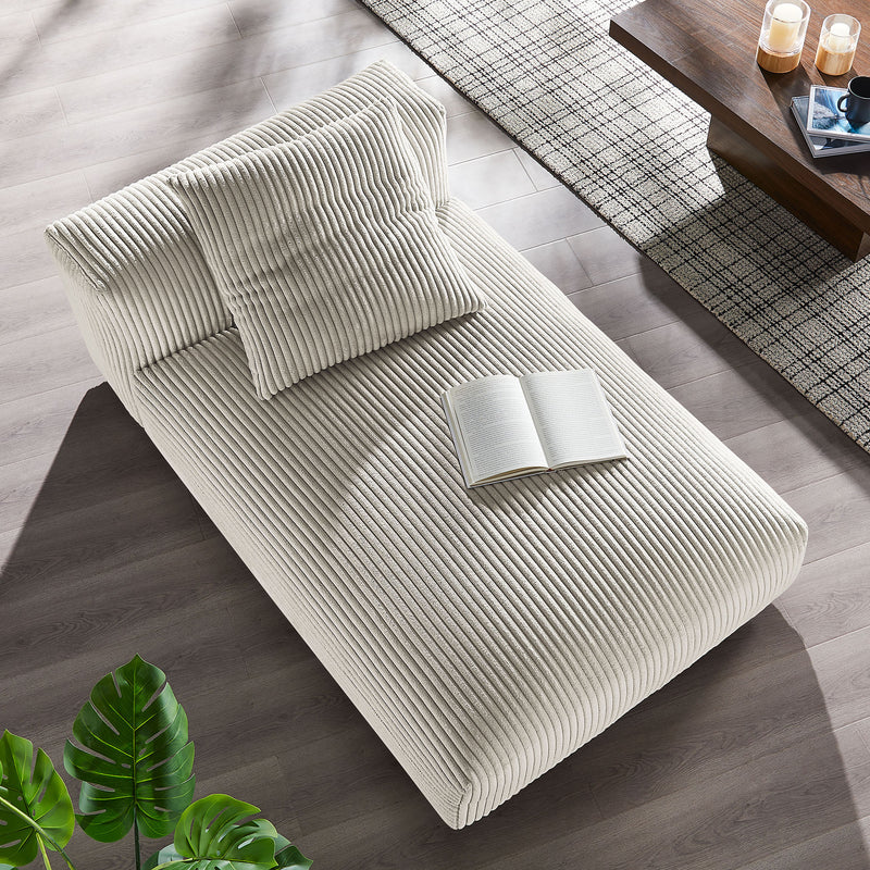 Solace Modular Corduroy Upholstered Armless Chaise Lounge by Modway | Accent Chairs | Modishstore - 1