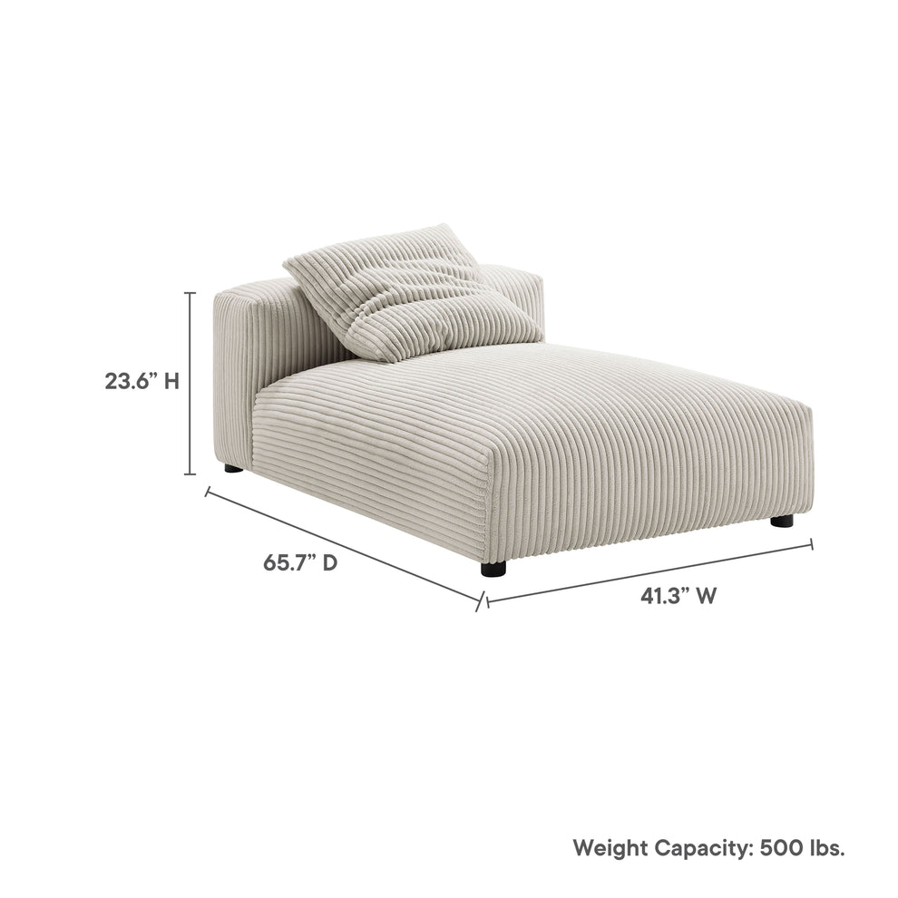 Solace Modular Corduroy Upholstered Armless Chaise Lounge by Modway | Accent Chairs | Modishstore - 9