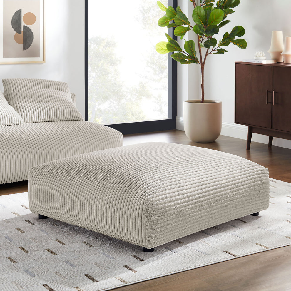 Solace Modular Corduroy Upholstered Ottoman by Modway | Ottomans | Modishstore - 1