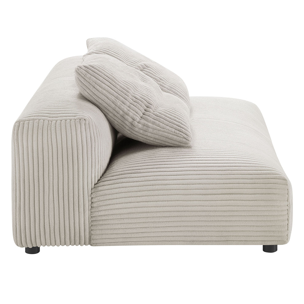 Solace Modular Corduroy Upholstered Armless Loveseat by Modway | Loveseats | Modishstore - 3
