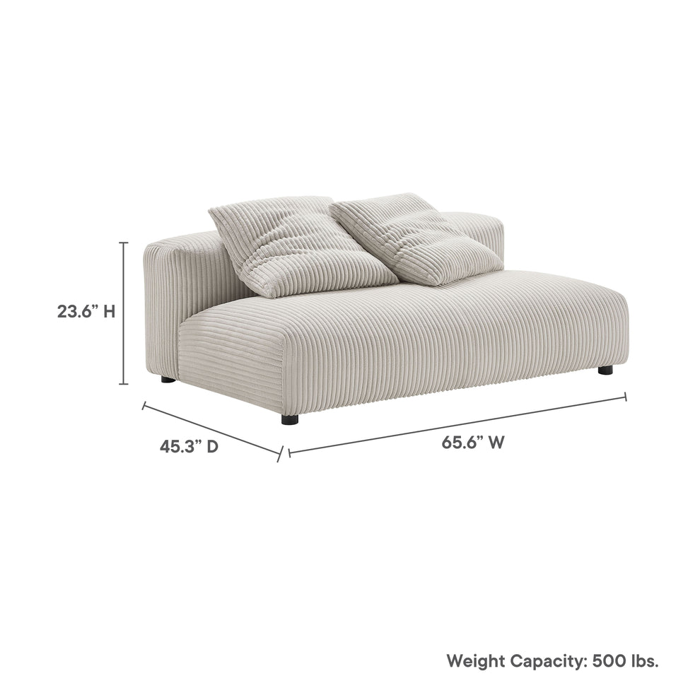 Solace Modular Corduroy Upholstered Armless Loveseat by Modway | Loveseats | Modishstore - 9