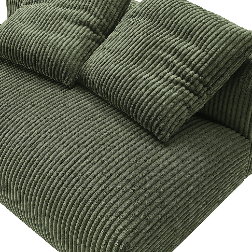 Solace Modular Corduroy Upholstered Armless Loveseat by Modway | Loveseats | Modishstore - 14
