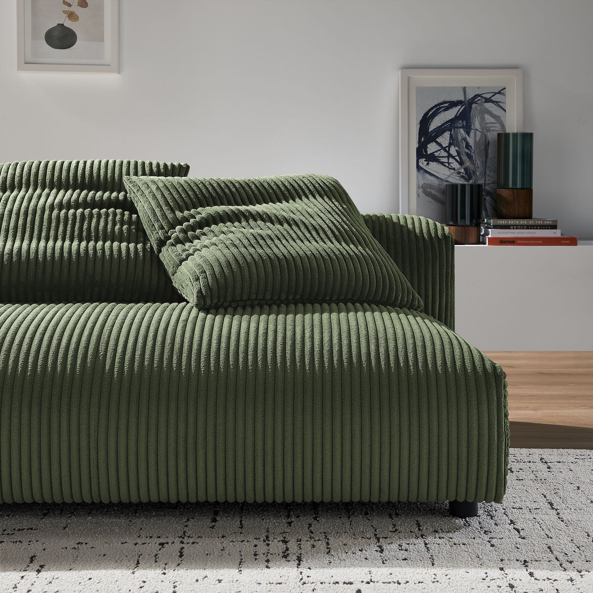Solace Modular Corduroy Upholstered Armless Loveseat by Modway | Loveseats | Modishstore - 15