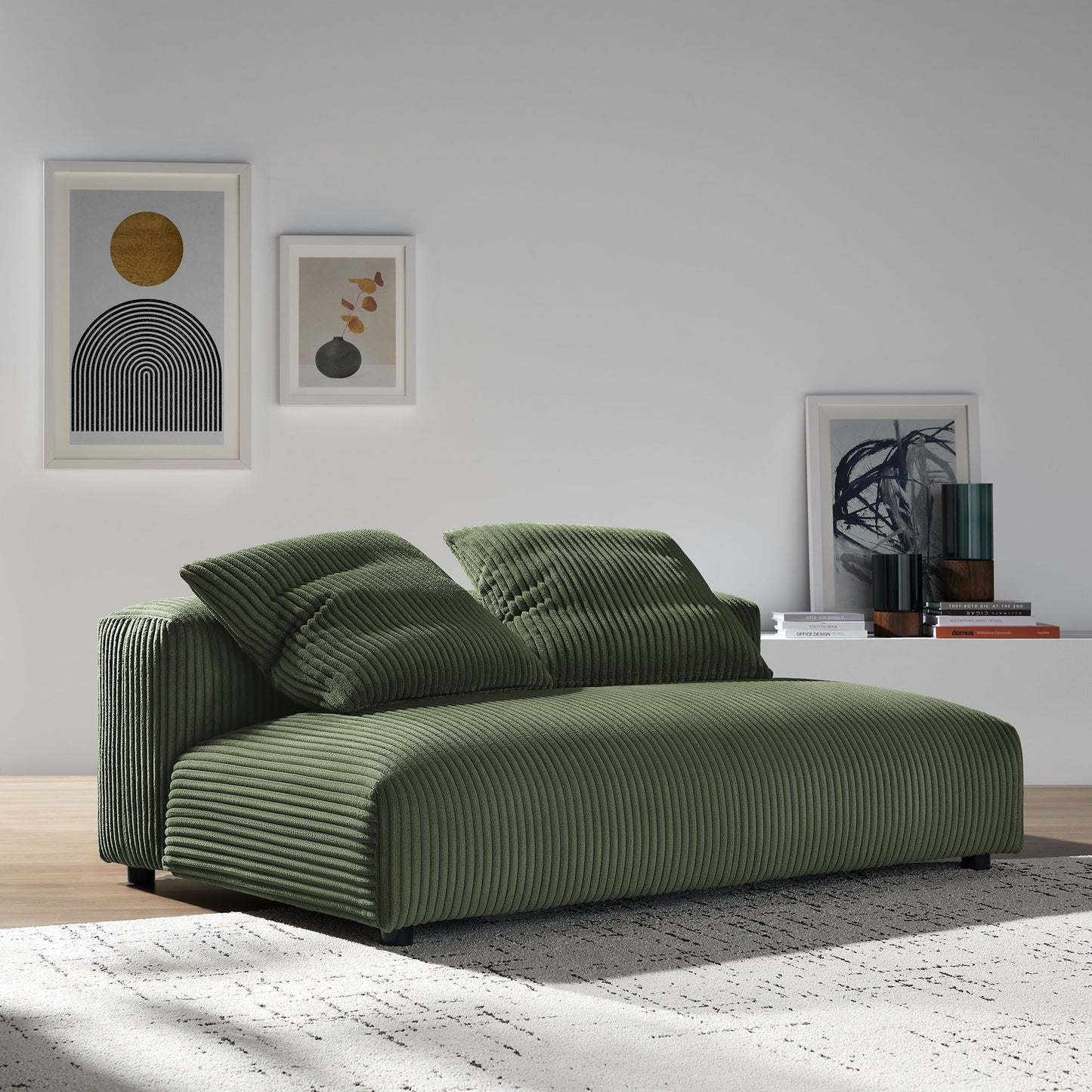 Solace Modular Corduroy Upholstered Armless Loveseat by Modway | Loveseats | Modishstore - 16
